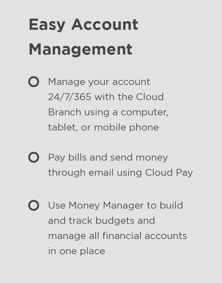 Perks of a checking account at Central Sunbelt - easy account management 